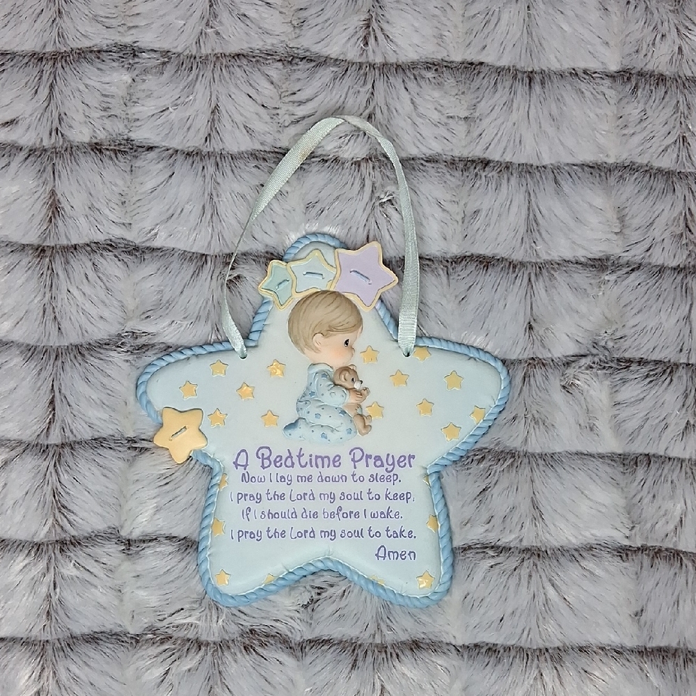 Vintage Precious Moments "A Bed Time Prayer" Star Ornament Wall/Door Hanger